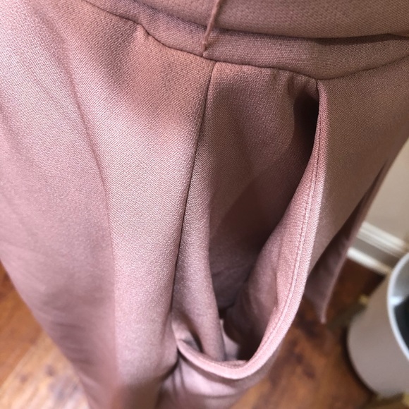 NY&Co EVA MENDES GOLNESA LACE BODICE Pink Wide Leg Strapless Jumpsuit 8 - Picture 3 of 6